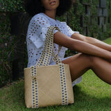Immaculate Vegan - Stelar Mentawai Handwoven Bamboo Vegan Small Tote Bag | Natural & Yellow