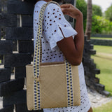 Immaculate Vegan - Stelar Mentawai Handwoven Bamboo Vegan Small Tote Bag | Natural & Yellow