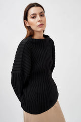 Immaculate Vegan - Mila.Vert Knitted Organic Cotton High Boat Neck Jumper | Multiple Colours