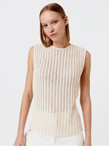 Immaculate Vegan - Mila.Vert Knitted ribbed lace top XS / Cream