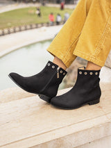 Immaculate Vegan - Minuit sur Terre Nansouty Vegan Suede Ankle Boots | Black 42