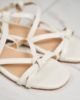 Immaculate Vegan - Minuit sur Terre Borneo Cross Strap Vegan Leather Flat Sandals | Cream