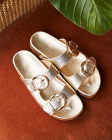 Immaculate Vegan - Minuit sur Terre Camellia Vegan Leather Sandals | Gold