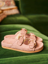 Immaculate Vegan - Minuit sur Terre Camellia Vegan Suede Sandals | Petal