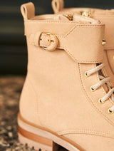 Immaculate Vegan - Minuit sur Terre Jupiter Vegan Recycled Grain Lace-up Boots | Latte