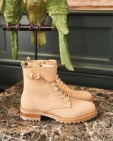 Immaculate Vegan - Minuit sur Terre Jupiter Vegan Recycled Grain Lace-up Boots | Latte