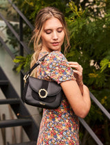 Immaculate Vegan - Minuit sur Terre Mira Grape Leather Vegan Crossbody Bag | Black
