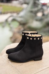 Immaculate Vegan - Minuit sur Terre Nansouty Vegan Suede Ankle Boots | Black