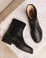 Immaculate Vegan - Minuit sur Terre Oracle Vegan Leather High-Ankle Flat Boots | Black