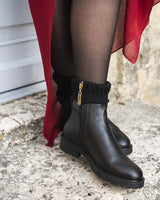 Immaculate Vegan - Minuit sur Terre Oracle Vegan Leather High-Ankle Flat Boots | Black