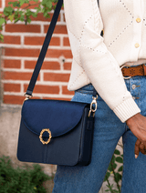 Immaculate Vegan - Minuit sur Terre Stellan Apple Leather Vegan Crossbody Bag | Midnight Blue