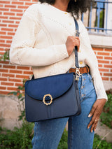 Immaculate Vegan - Minuit sur Terre Stellan Apple Leather Vegan Crossbody Bag | Midnight Blue