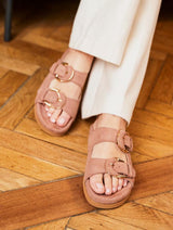 Immaculate Vegan - Minuit sur Terre Camellia Vegan Suede Sandals | Petal UK2.5 / EU35 / US4.5