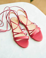 Immaculate Vegan - Minuit sur Terre Nasturtium Vegan Leather Ankle Wrap Sandals | Orchid UK2.5 / EU35 / US4.5