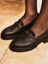 Immaculate Vegan - Minuit sur Terre Spell Recycled Grain Leather Vegan Loafers | Black UK2.5 / EU35 / US4.5