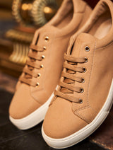 Immaculate Vegan - Minuit sur Terre Virevolte Recycled Vegan Grain Leather Sneakers | Latte