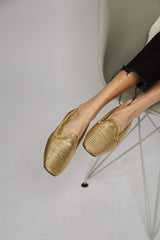 Immaculate Vegan - MOMOC Mocasín NY metalizado oro