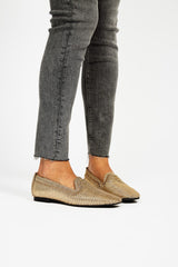 Immaculate Vegan - MOMOC Mocasín NY metalizado oro