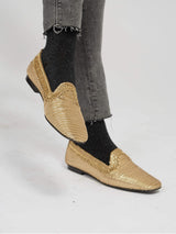 Immaculate Vegan - MOMOC Mocasín NY metalizado oro