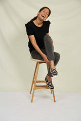 Immaculate Vegan - MOMOC Sandalias Yute Elástico Metalizado vegan