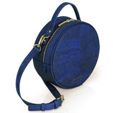 Immaculate Vegan - MURMALI Beta Handcrafted Cork Vegan Round Shoulder Bag | Navy