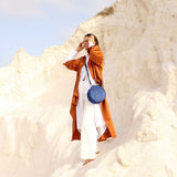 Immaculate Vegan - MURMALI Beta Handcrafted Cork Vegan Round Shoulder Bag | Navy