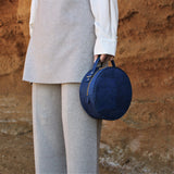 Immaculate Vegan - MURMALI Beta Handcrafted Cork Vegan Round Shoulder Bag | Navy