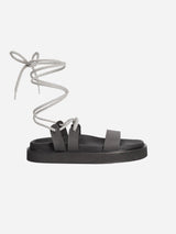 Immaculate Vegan - NAE Vegan Shoes Acacia Black Vegan Flat, cushioned sandals with cords 36