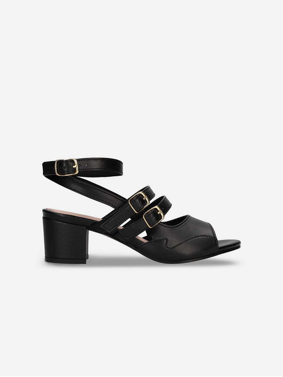 Lanta Schwarze Vegane Sandalen Apfelleder Nae main image 1