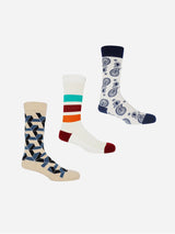 Immaculate Vegan - Peper Harow Men’s Organic Cotton Sock Bundle | Beige Multi