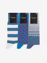 Immaculate Vegan - Peper Harow Men's Organic Cotton Sock Bundle | Blue Multi