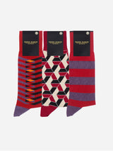 Immaculate Vegan - Peper Harow Men's Organic Cotton Socks Bundle | Burgundy Multi