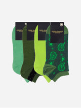 Immaculate Vegan - Peper Harow Men’s Organic Cotton Trainer Socks Bundle | Green Multi