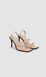 Immaculate Vegan - Vicki Vegan Apple Leather Heeled Sandals | Cream