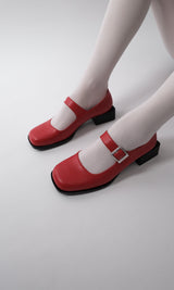 Immaculate Vegan - PREV Women's Apple Leather Vegan Mary Jane Pumps | Cherry