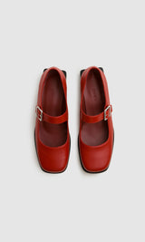 Immaculate Vegan - PREV Women's Apple Leather Vegan Mary Jane Pumps | Cherry