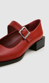 Immaculate Vegan - PREV Women's Apple Leather Vegan Mary Jane Pumps | Cherry