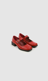 Immaculate Vegan - PREV Women's Apple Leather Vegan Mary Jane Pumps | Cherry