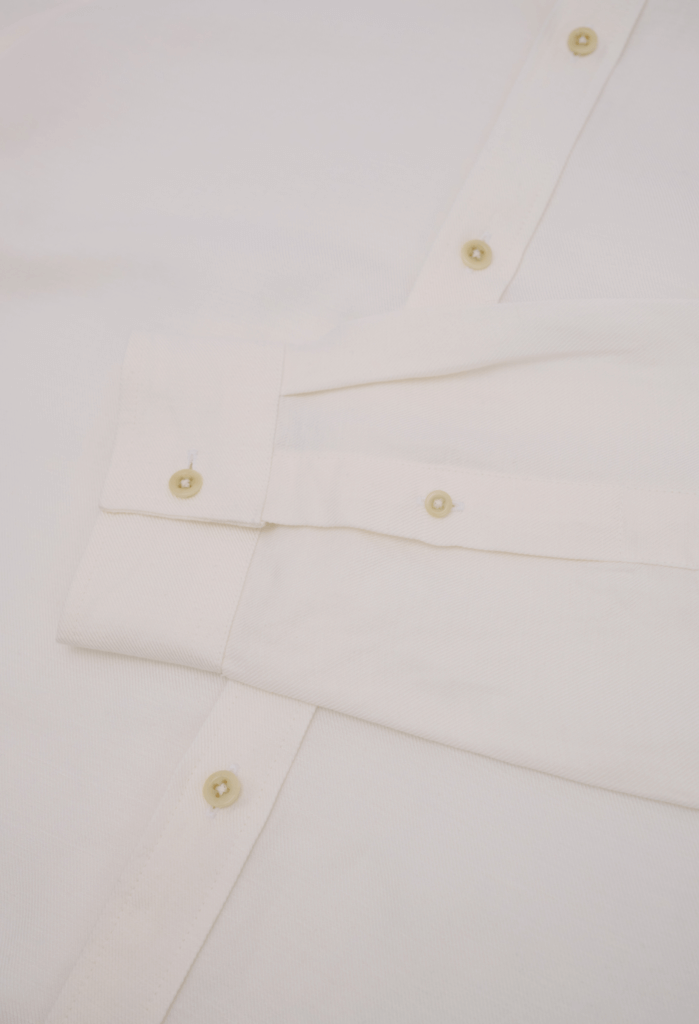 Rewound Clothing The Lukas Hemp Blend White Shirt