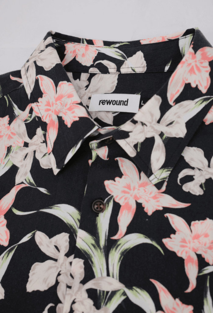 Rewound Clothing The Remi 100% Tencel Orchid Print Shirt