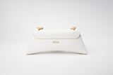 Immaculate Vegan - Eslla Satori Desserto Cactus Leather Vegan Clutch With Matte Gold Chain | White