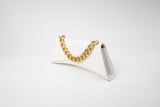 Immaculate Vegan - Eslla Satori Desserto Cactus Leather Vegan Clutch With Matte Gold Chain | White