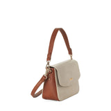 Immaculate Vegan - SKYLA GRACIE Two-Tone Classic Satchel with Crossbody Strap Latte