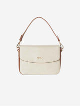 Immaculate Vegan - SKYLA GRACIE Two-Tone Classic Satchel with Crossbody Strap Latte