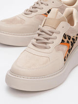 Immaculate Vegan - Prologue Shoes Ida Vegan Leather Platform Leopard Sneakers | Beige