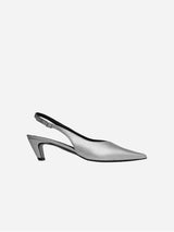 Immaculate Vegan - Bohema Kitten Heel Vegea® Grape Leather Vegan Pointy Toe Pumps | Silver
