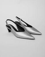 Immaculate Vegan - Bohema Kitten Heels Silver pointy toe pumps