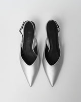 Immaculate Vegan - Bohema Kitten Heels Silver pointy toe pumps