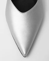 Immaculate Vegan - Bohema Kitten Heels Silver pointy toe pumps