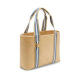 Immaculate Vegan - Stelar Medium Mentawai Bamboo Tote Bag | Blue Stripe Blue Stripe
